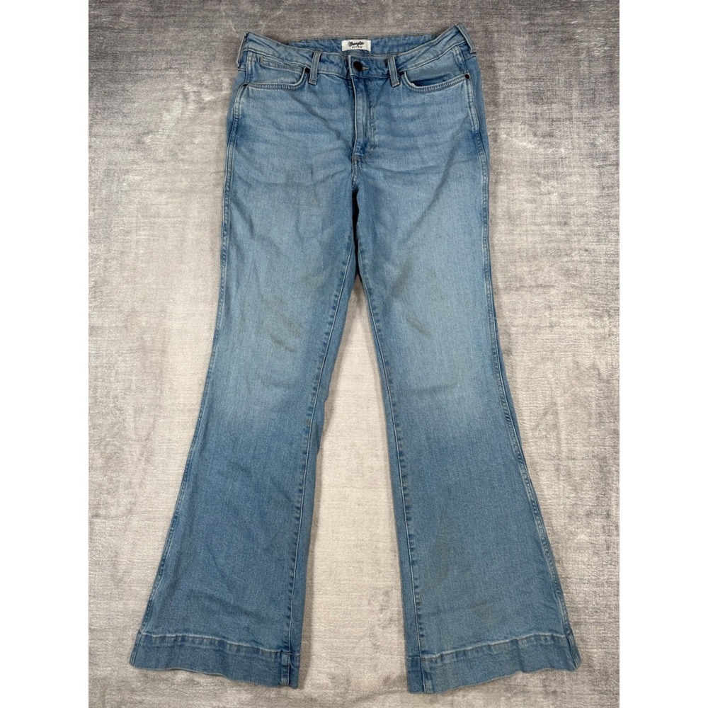Wrangler Jeans Womens 32x34 Blue Denim Retro High Rise Trouser Flare Bootcut